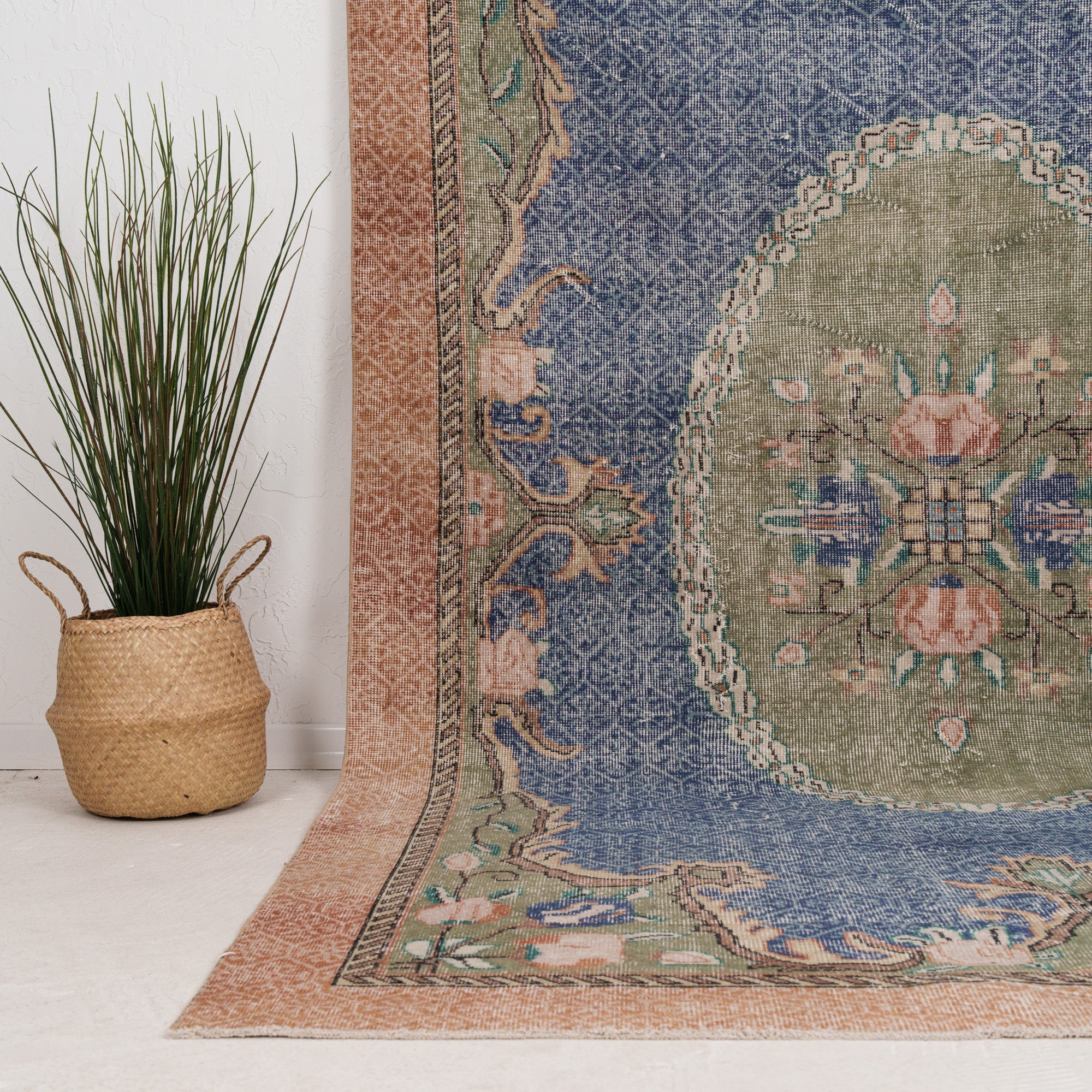 Large Green Antique Rug