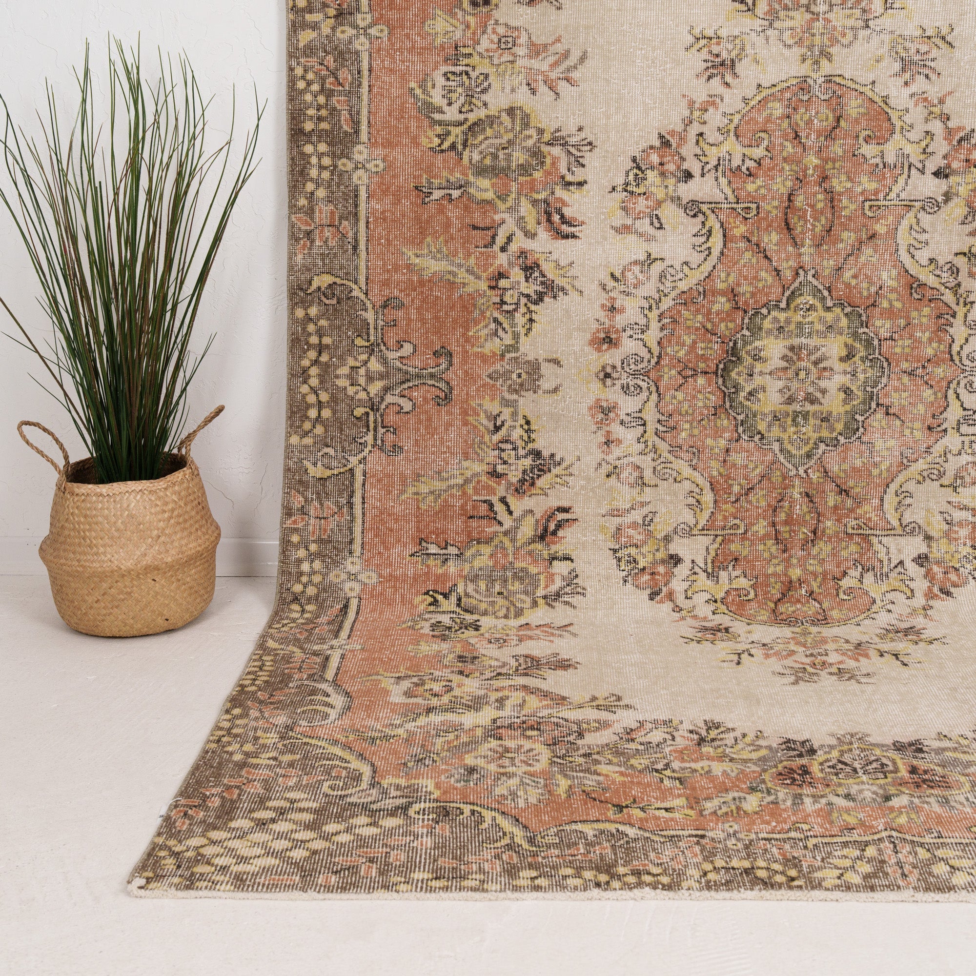 Large Orange Antique Rug