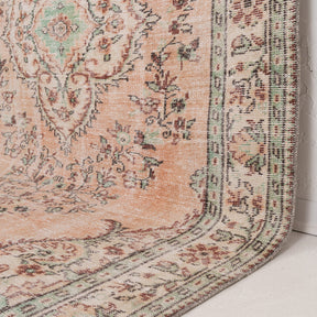 Orange and Green Area Wool Rug