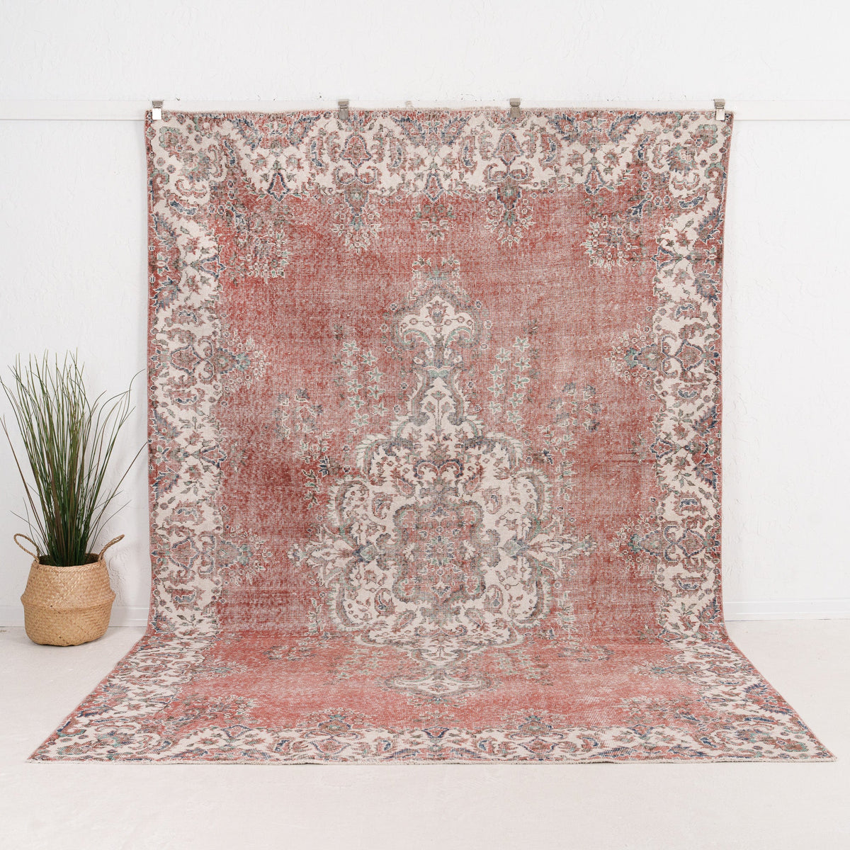 74×180 “Wayward girl”ViNTAGE TURKiSH RUG 8' X 11' Vintage Turkish Rug, Cream & Off-White - Kluks