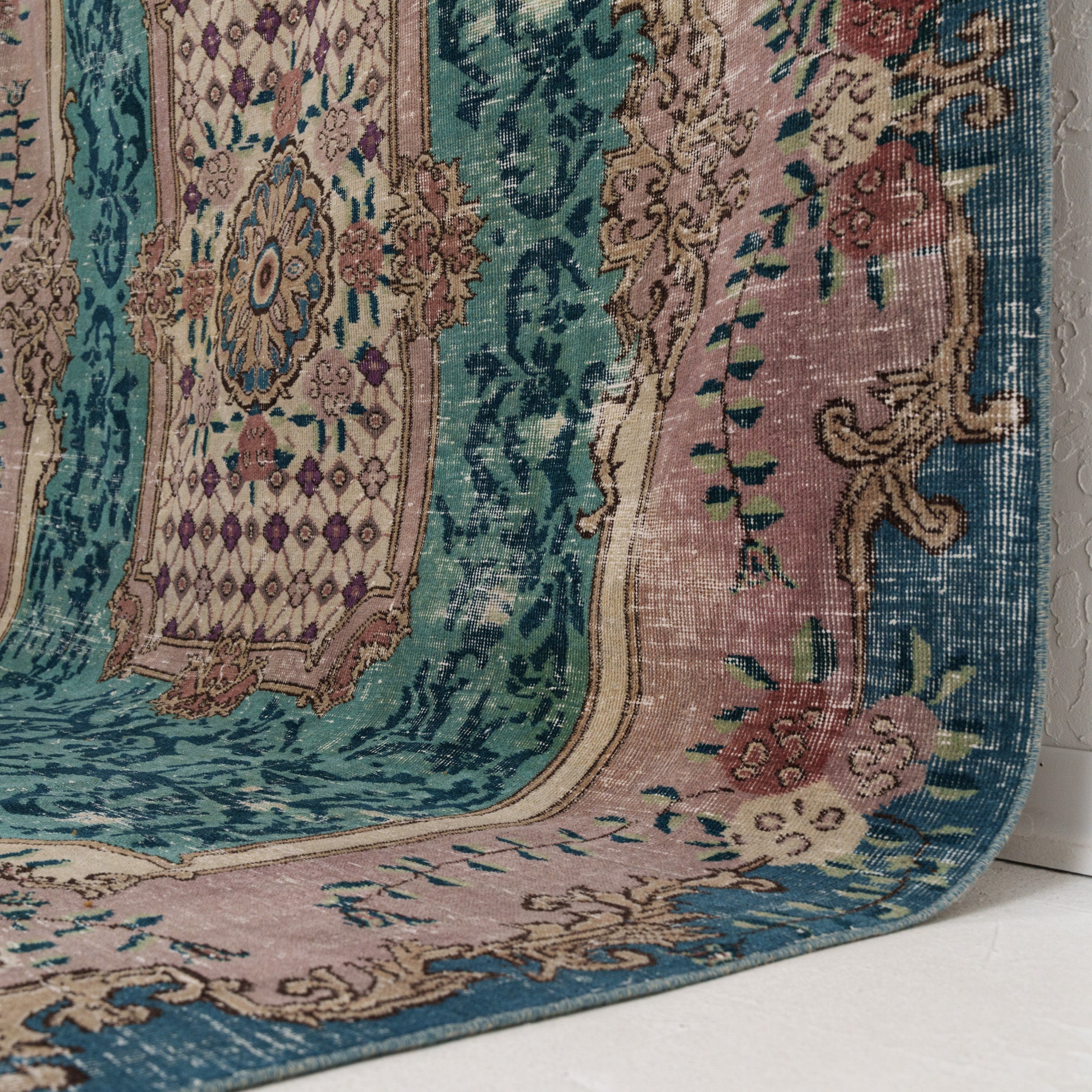 Blue and Brown Area Wool Rug
