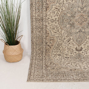 Beige and Brown Area Wool Rug