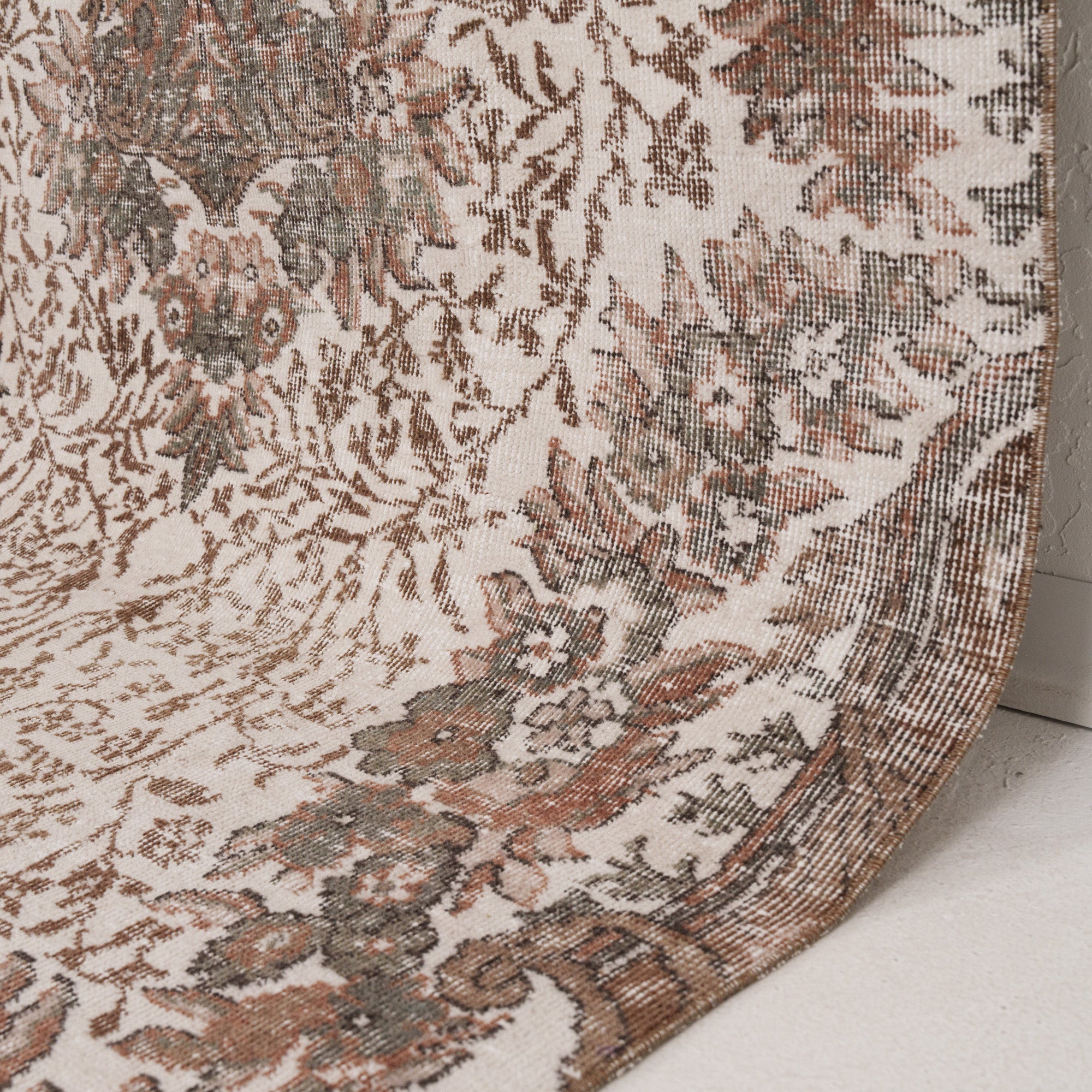 Beige and Brown Area Wool Rug
