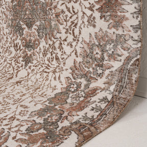 Beige and Brown Area Wool Rug