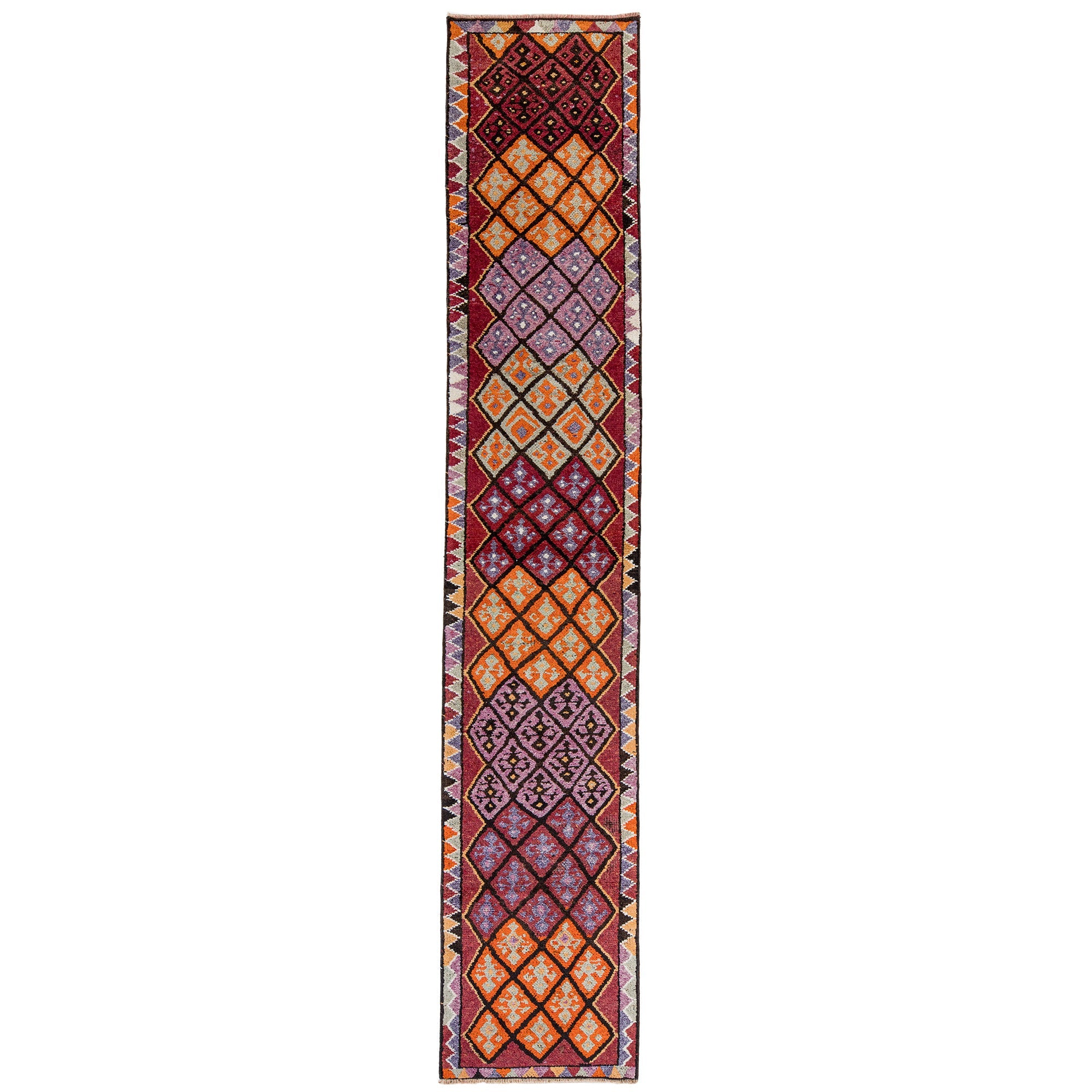 3' x 14' - Vintage Turkish Runner Rug, Red - Harietta | Kuden Rugs