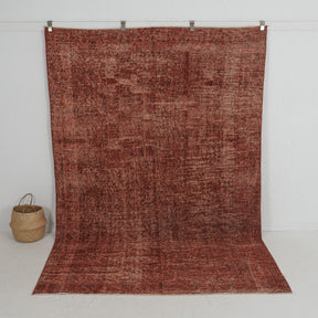 Handmade 6x10 area rug in red, ideal for a cozy living room, bedroom, dining room, entryway, office