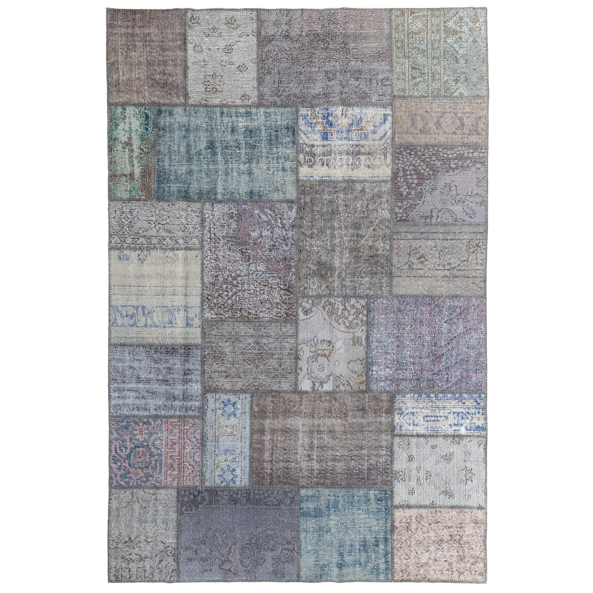 7' x 10' Vintage Turkish Patchwork Rug - Taffy | Kuden Rugs