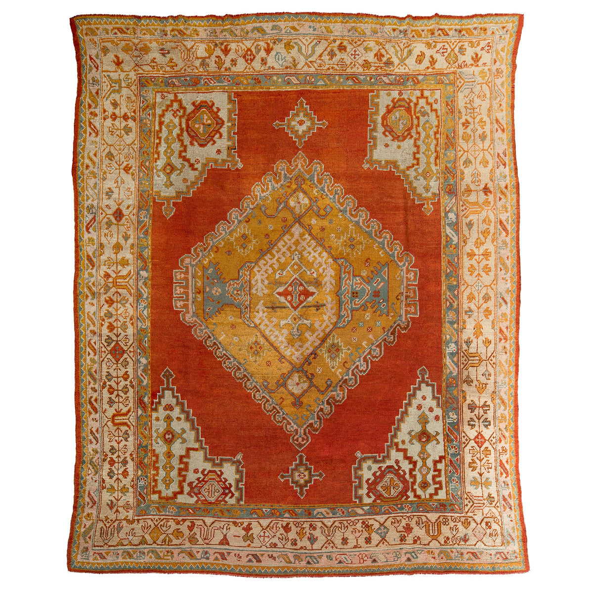 35×109 \"Pretty women”ViNTAGE TURKiSH RUG 7' x 10' - Vintage Turkish Area Rug, Blue - Ofelia | Kuden Rugs