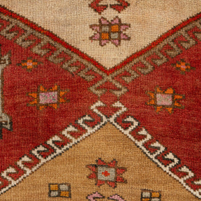 Authentic 3x6 runner rug from turkish, in subtle red tones