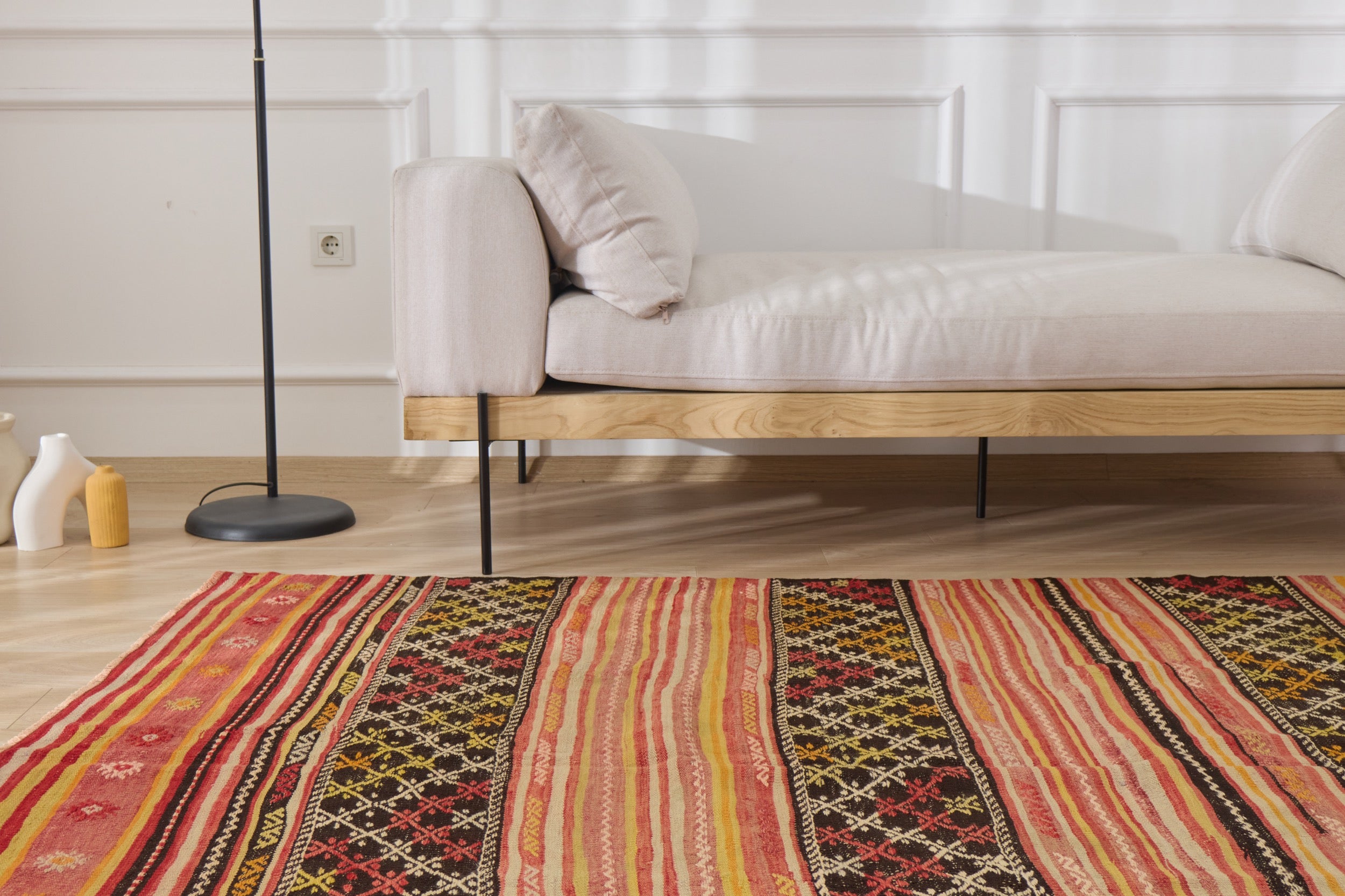 Discover the striped charm of the Yaritza vintage rug. | Kuden Rugs