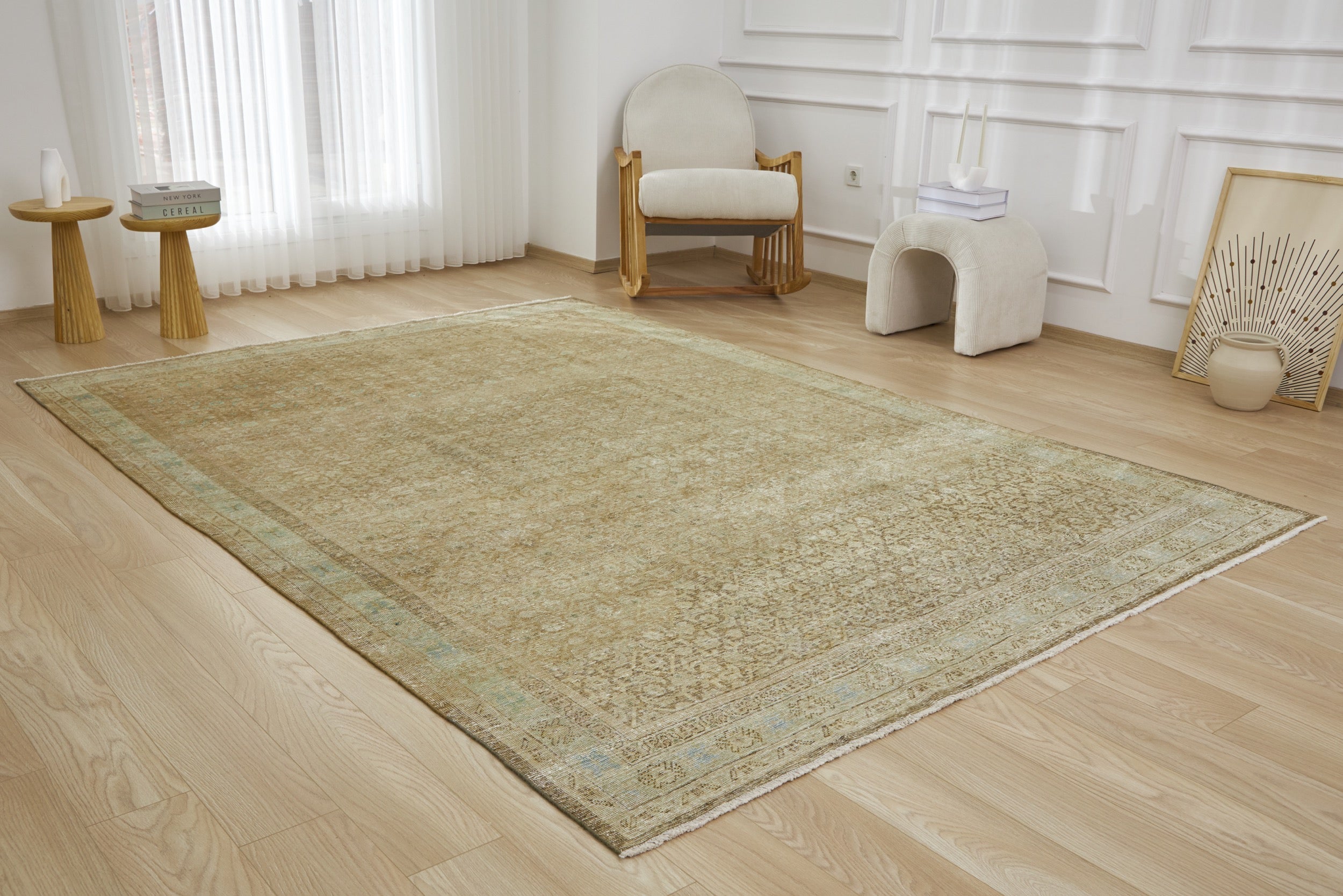 Zabia - Rich Brown Allover Pattern Sophistication | Kuden Rugs