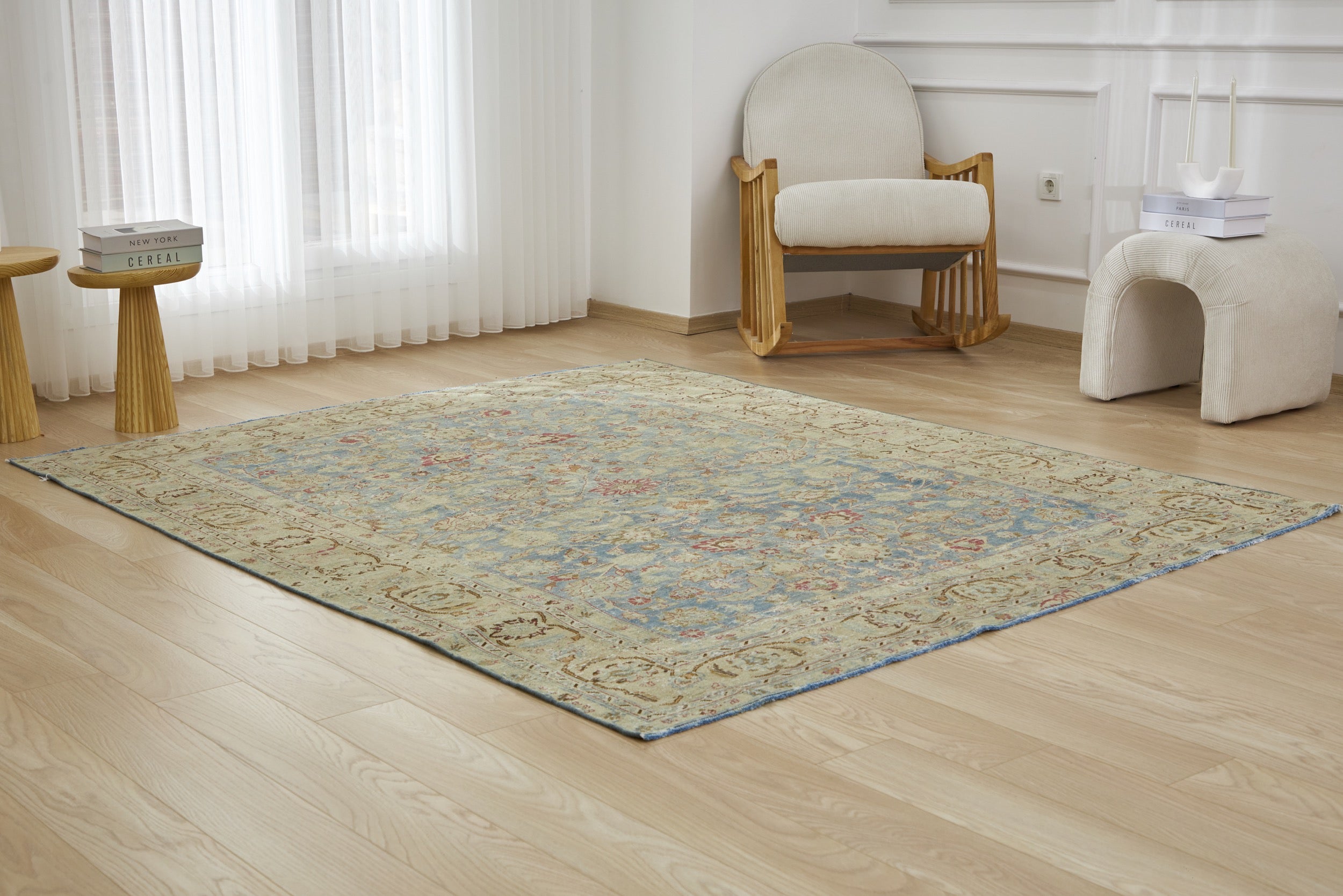 Zanita - Blue Allover Pattern Sophistication | Kuden Rugs