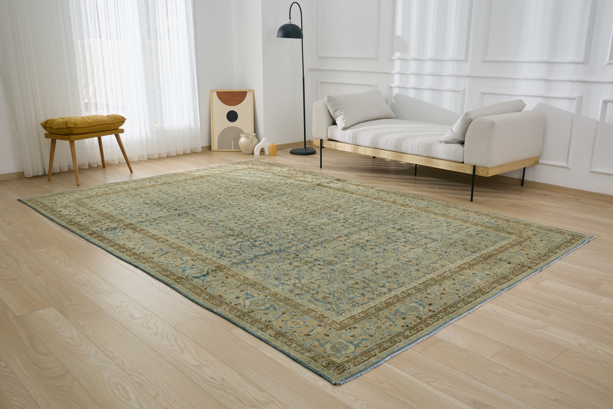 Zavrina - Blue Allover Pattern Sophistication | Kuden Rugs