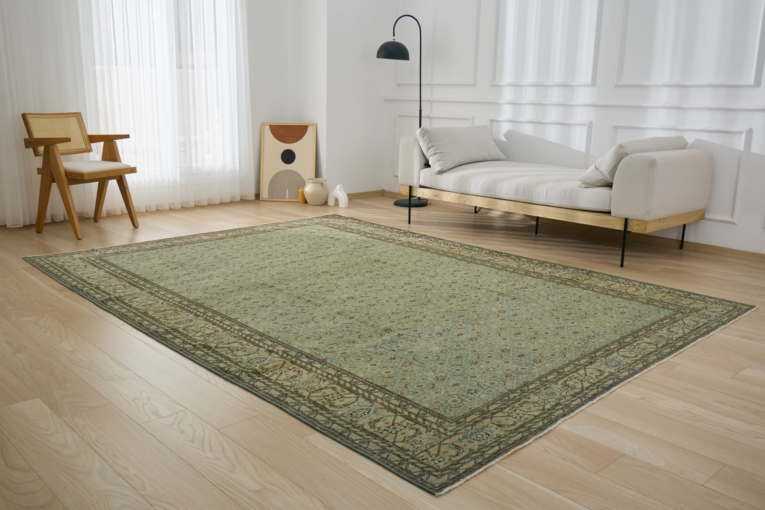 Zemarain - Green Floral Pattern Sophistication | Kuden Rugs