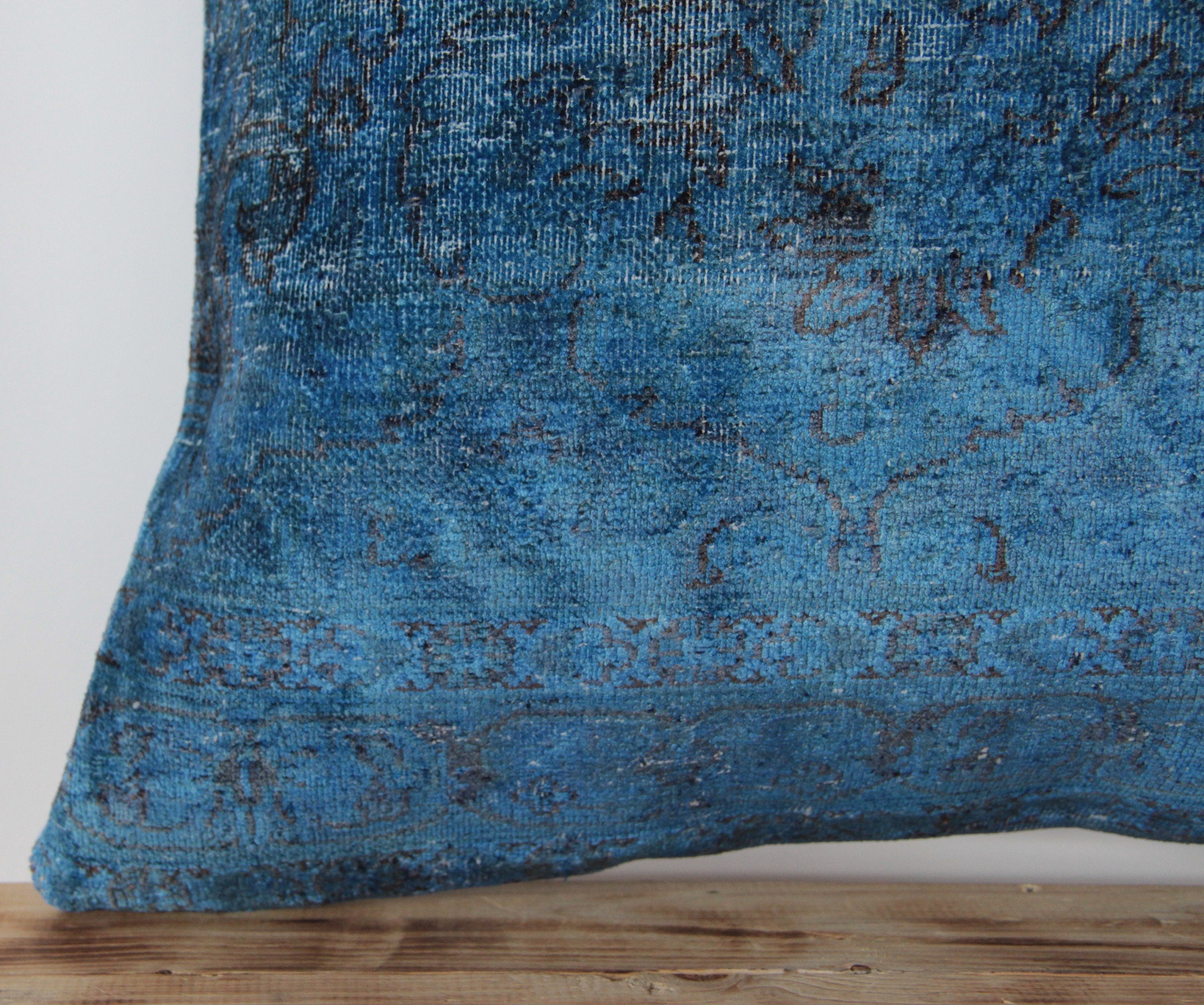 Solara - Blue Bamboo Silk Pillow Cover