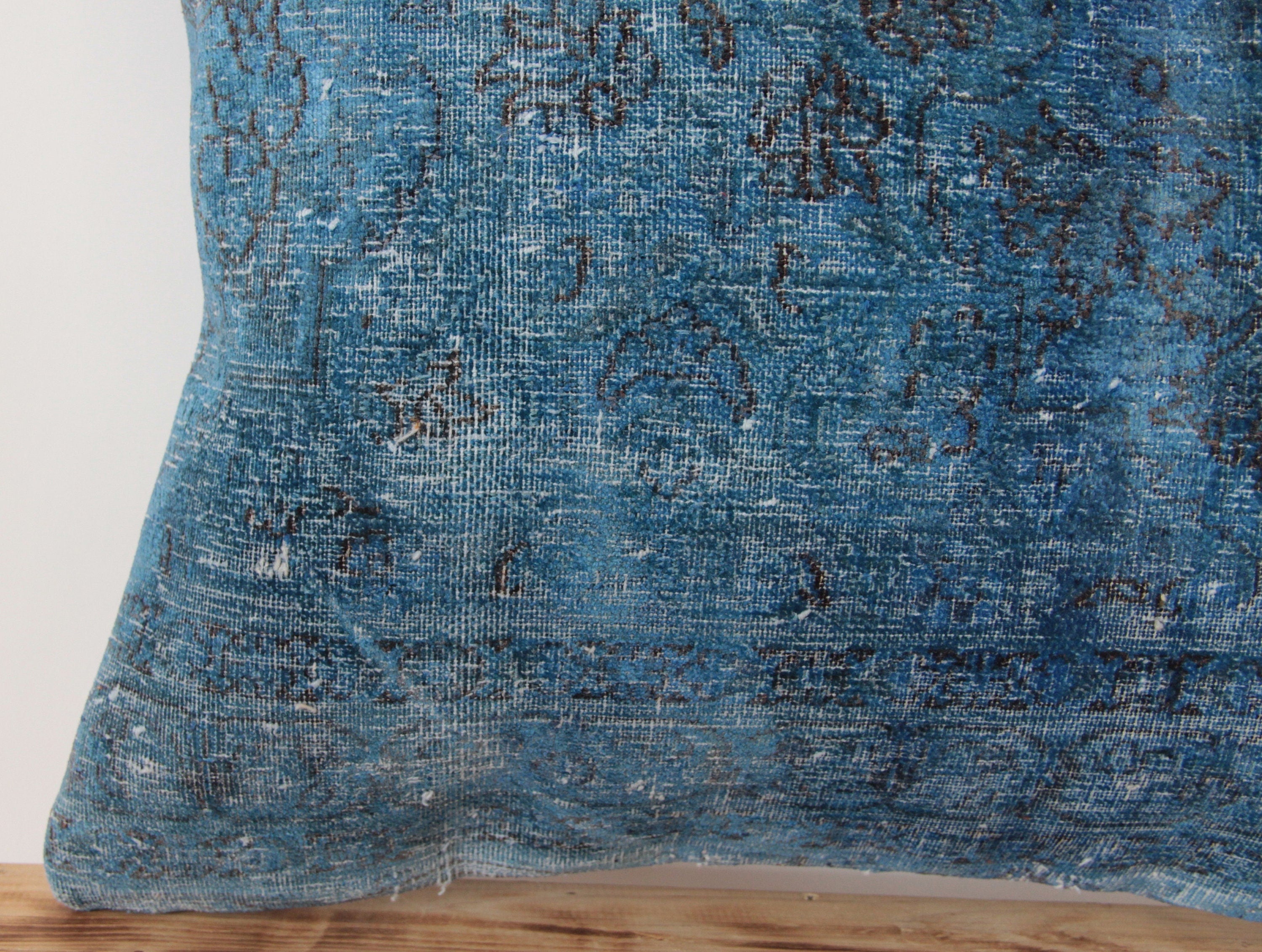 Solana - Blue Bamboo Silk Pillow Cover