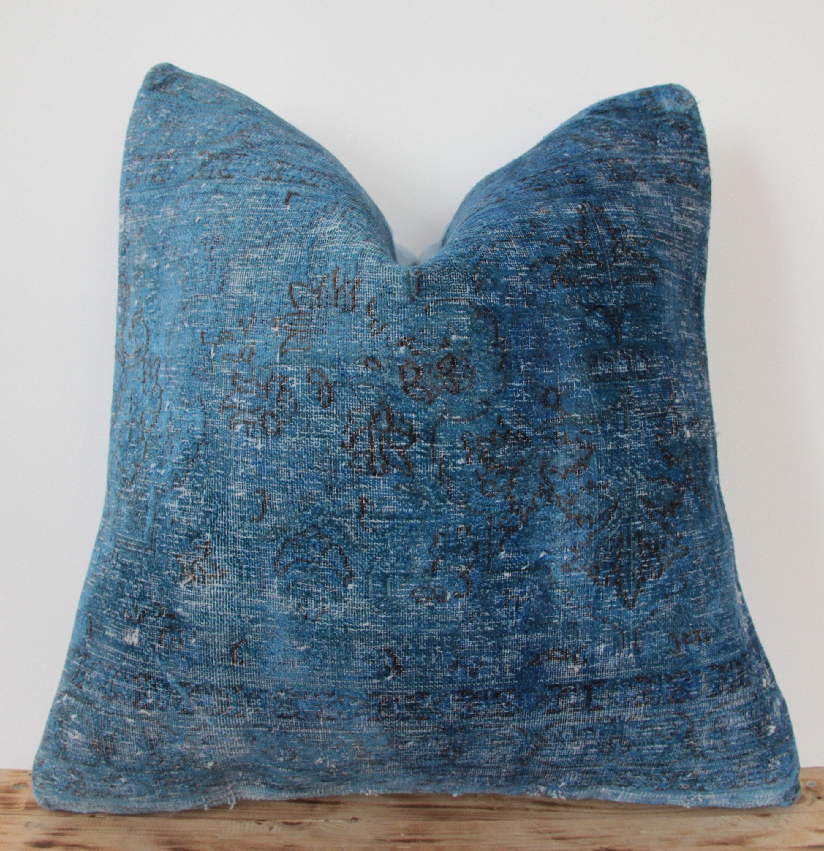 Solana - Blue Bamboo Silk Pillow Cover