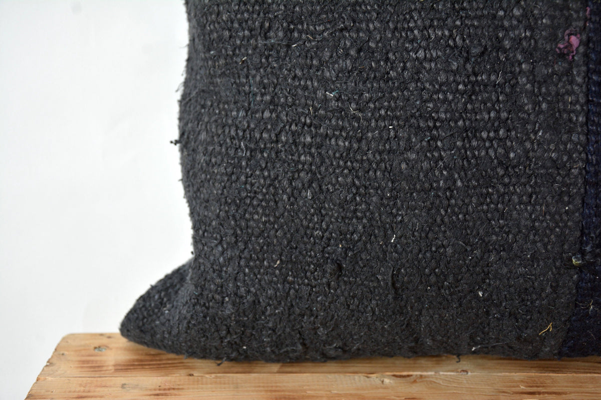 Chandrai - Black Hemp Pillow Cover