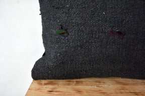 Carysse - Black Hemp Pillow Cover