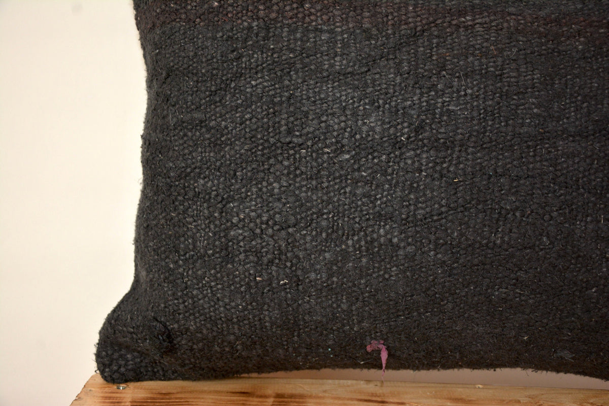 Chryselle - Black Hemp Pillow Cover