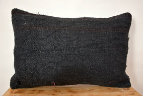 Chryselle - Black Hemp Pillow Cover