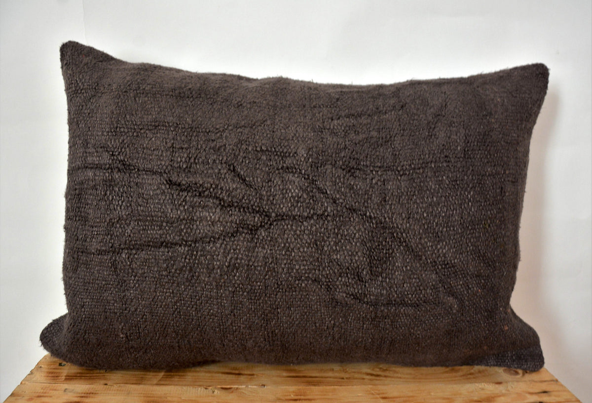 Lark - Brown Hemp Pillow Cover