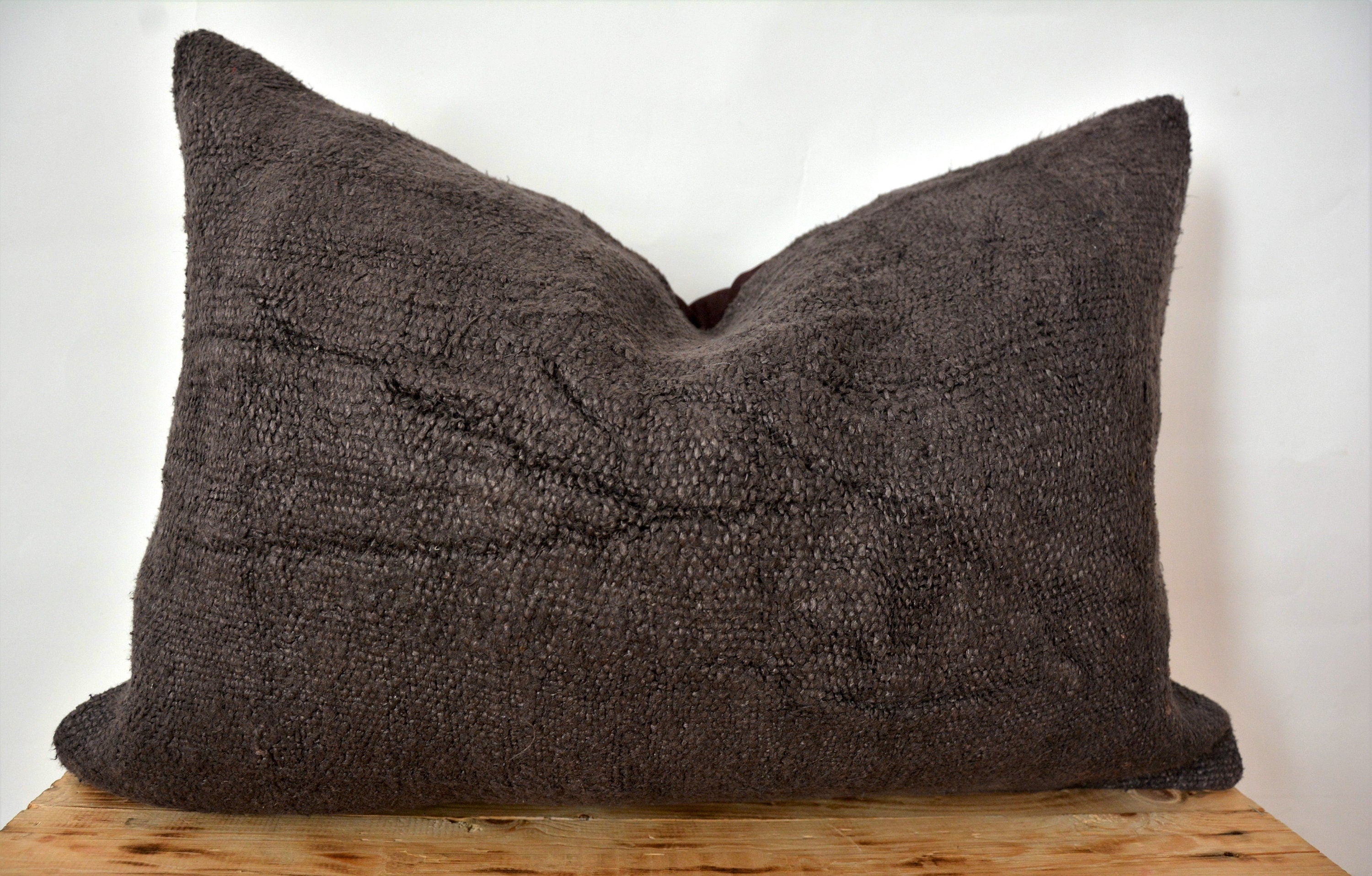 Lark - Brown Hemp Pillow Cover