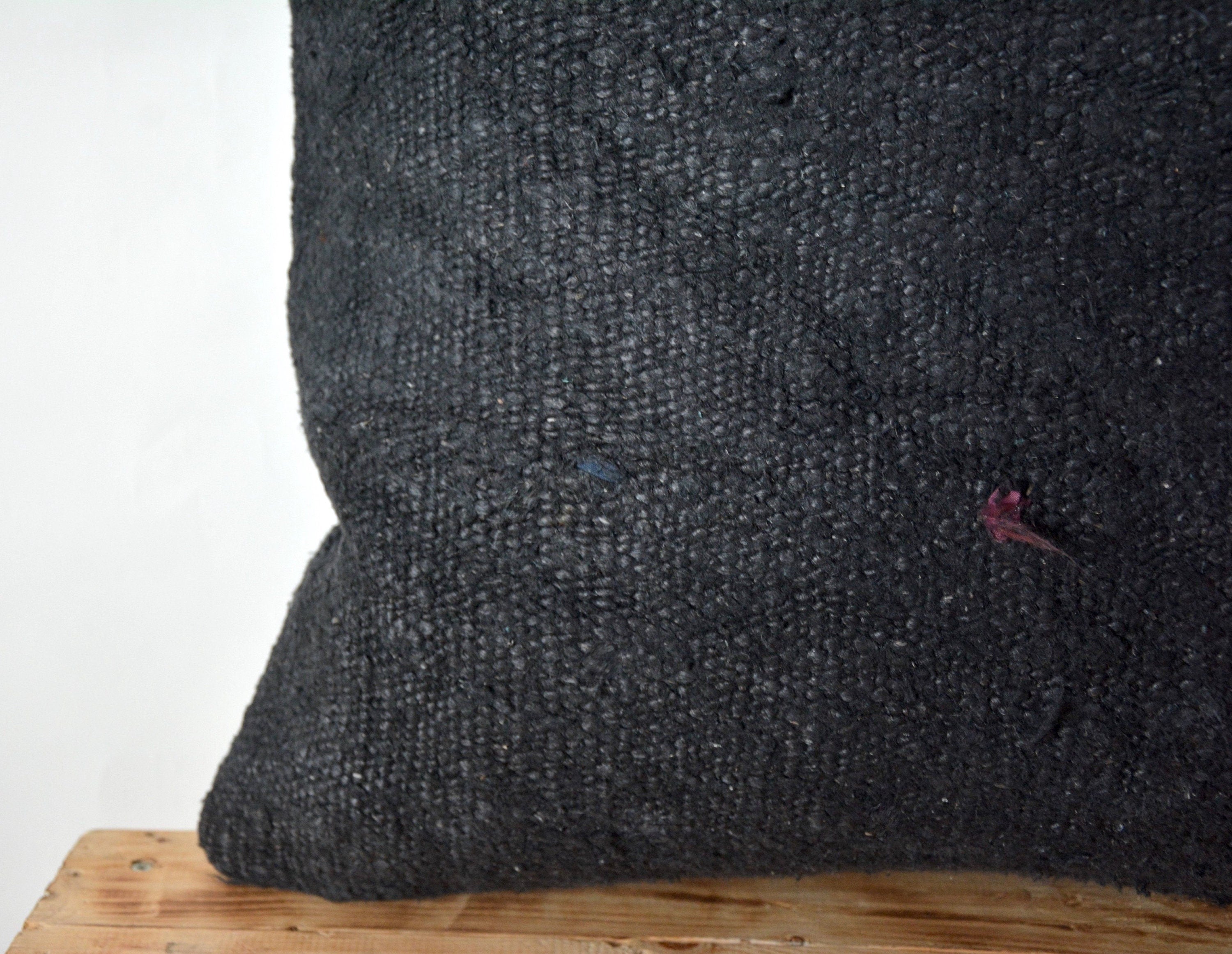 Ceana - Black Hemp Pillow Cover