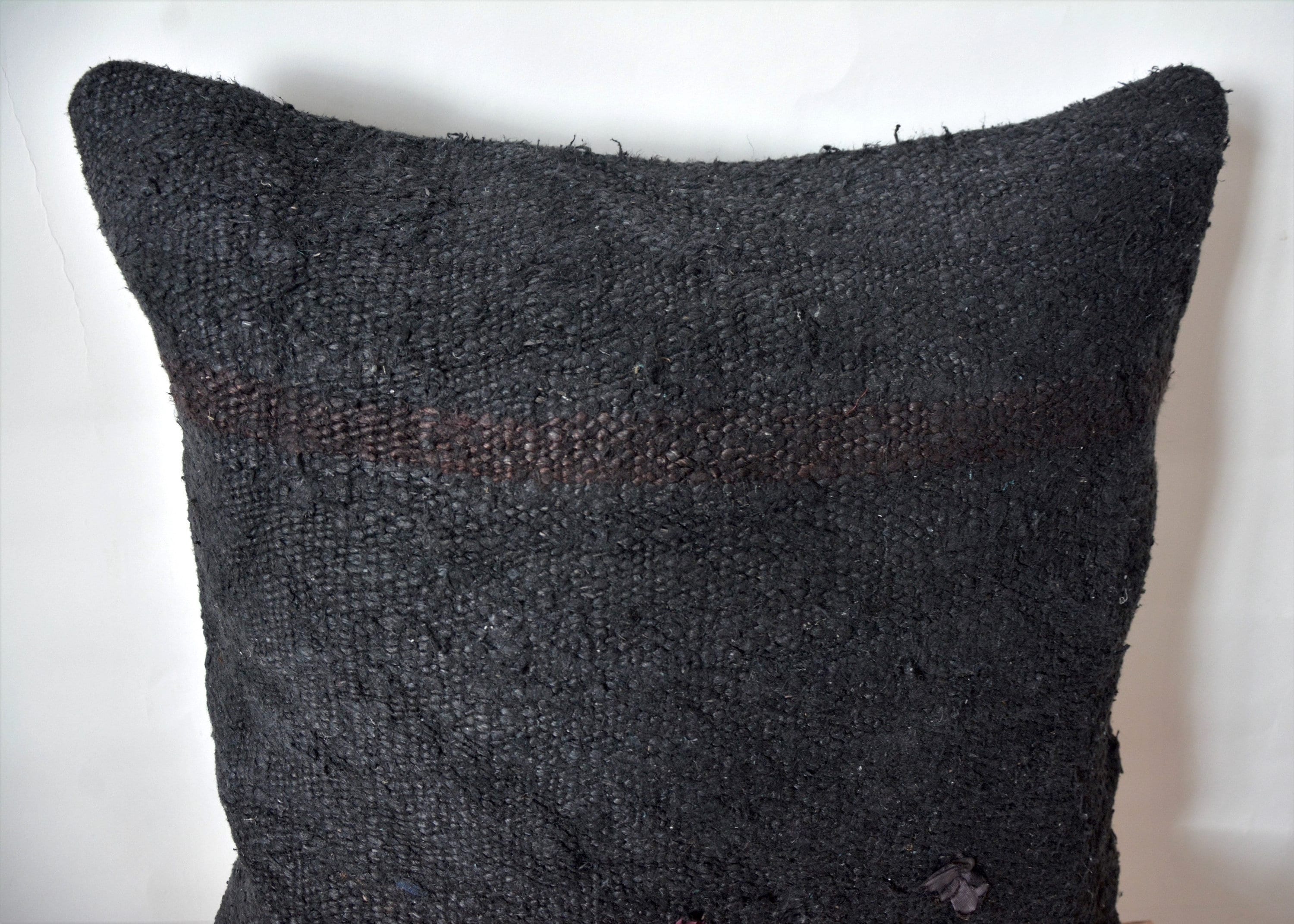 Ceana - Black Hemp Pillow Cover