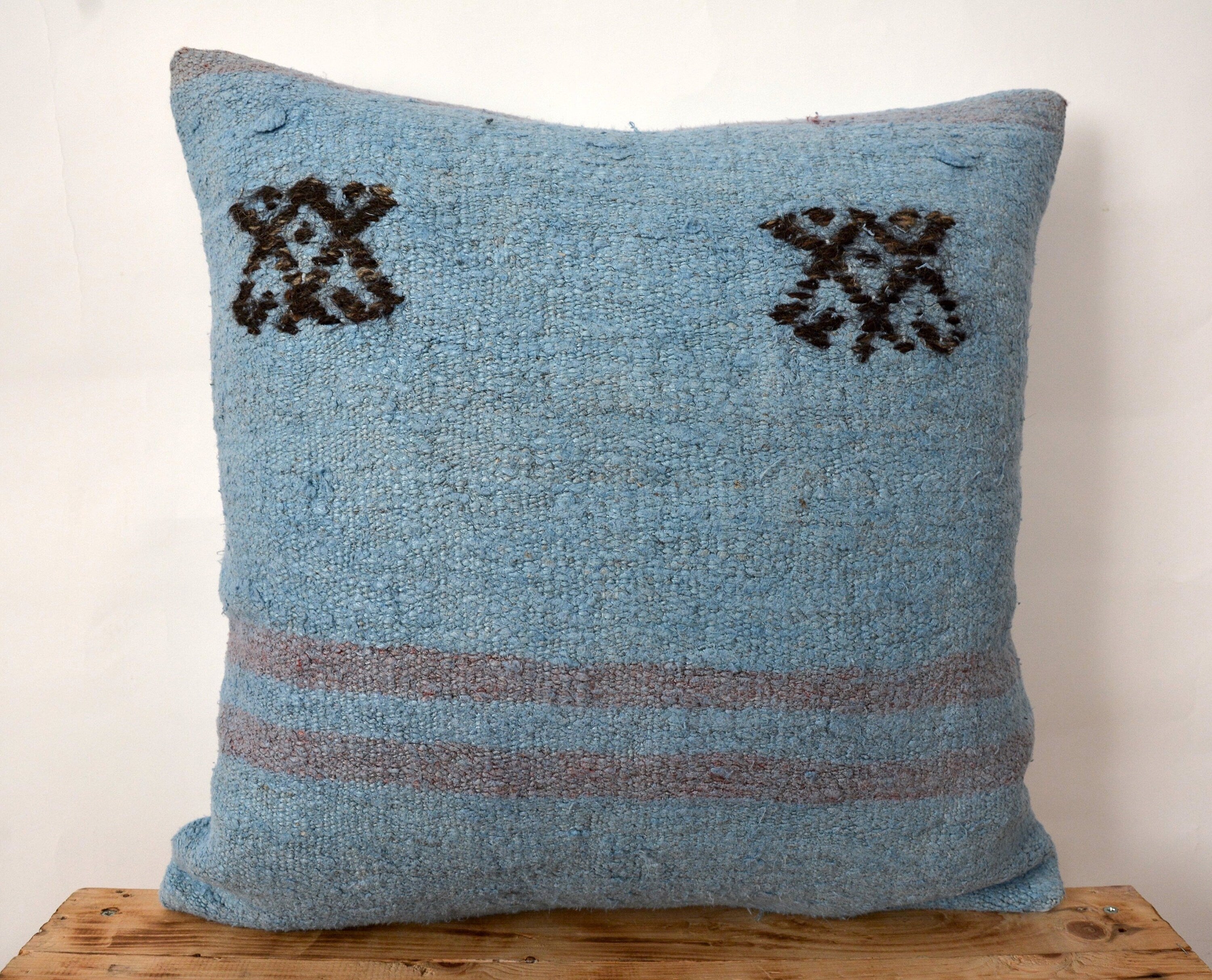 Circe - Blue Hemp Pillow Cover