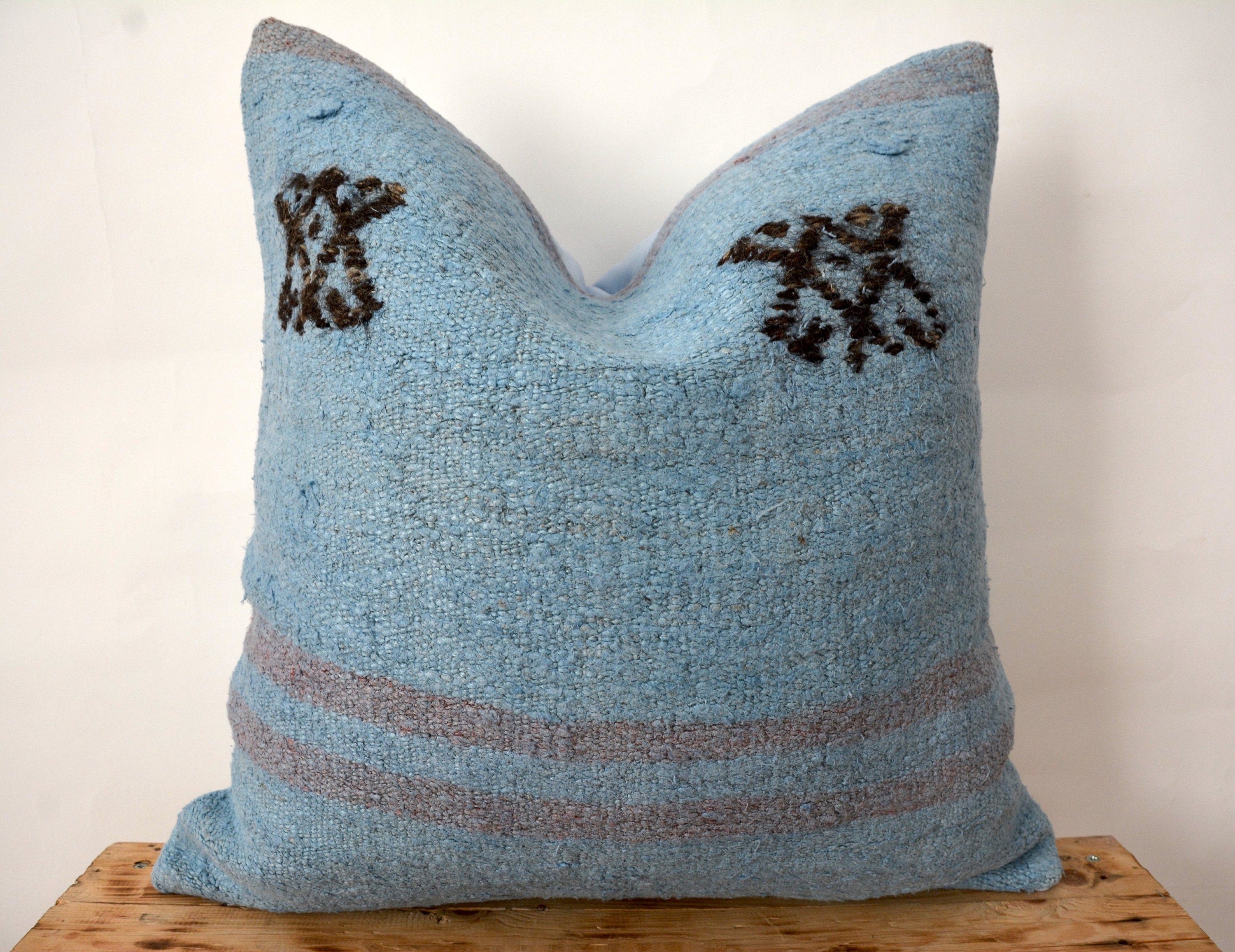 Circe - Blue Hemp Pillow Cover