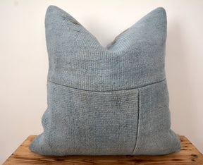 Crescencia - Blue Hemp Pillow Cover