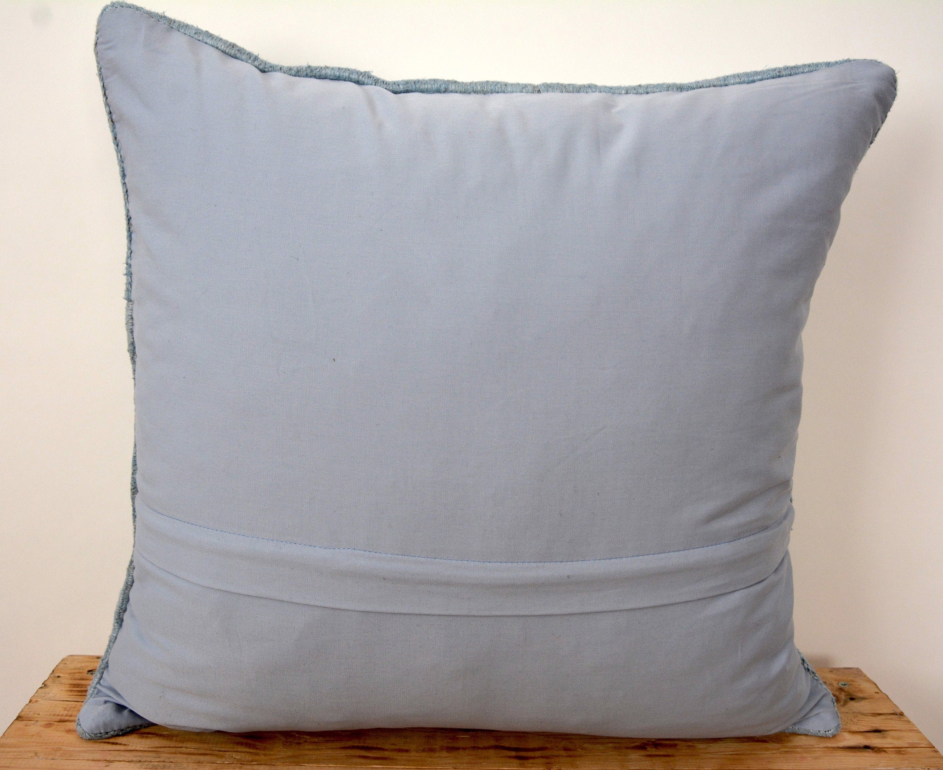 Crescencia - Blue Hemp Pillow Cover