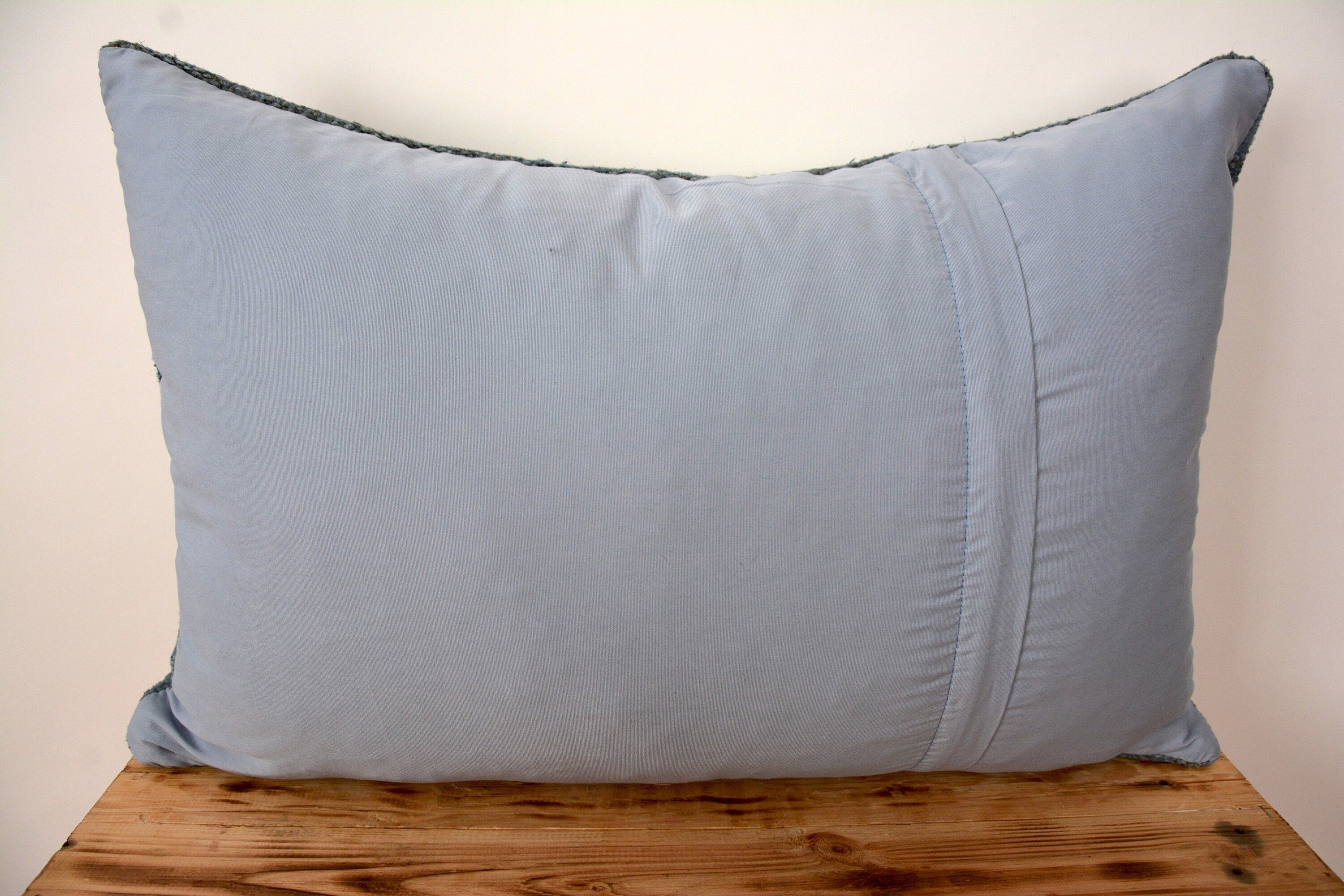 Coralie - Blue Hemp Pillow Cover