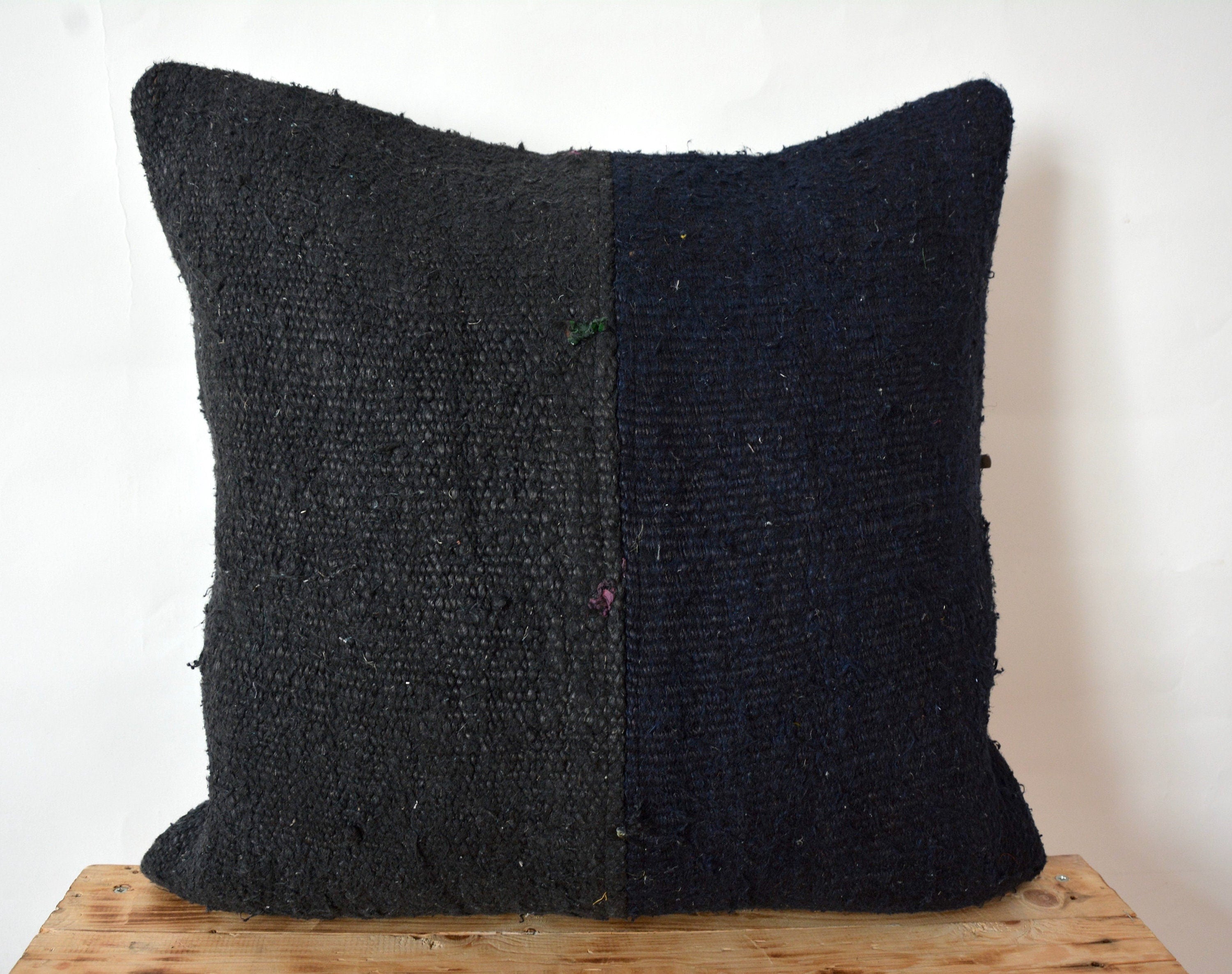 Chandrai - Black Hemp Pillow Cover