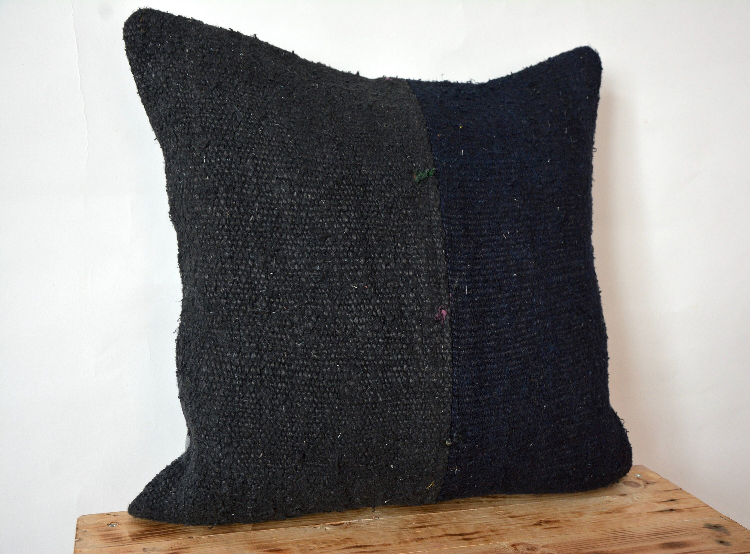 Chandrai - Black Hemp Pillow Cover