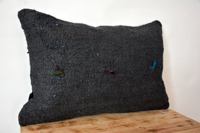 Carysse - Black Hemp Pillow Cover