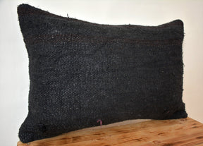 Chryselle - Black Hemp Pillow Cover