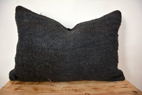 Chryselle - Black Hemp Pillow Cover