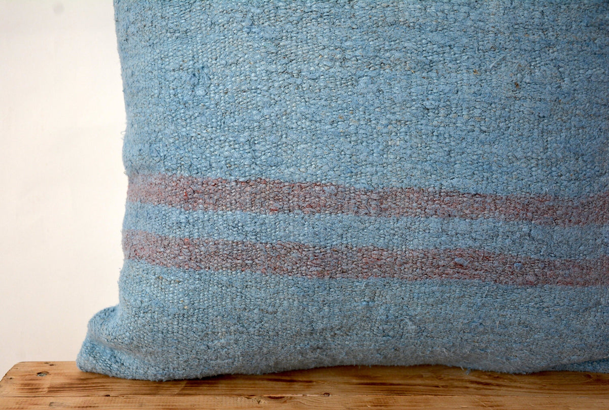 Circe - Blue Hemp Pillow Cover