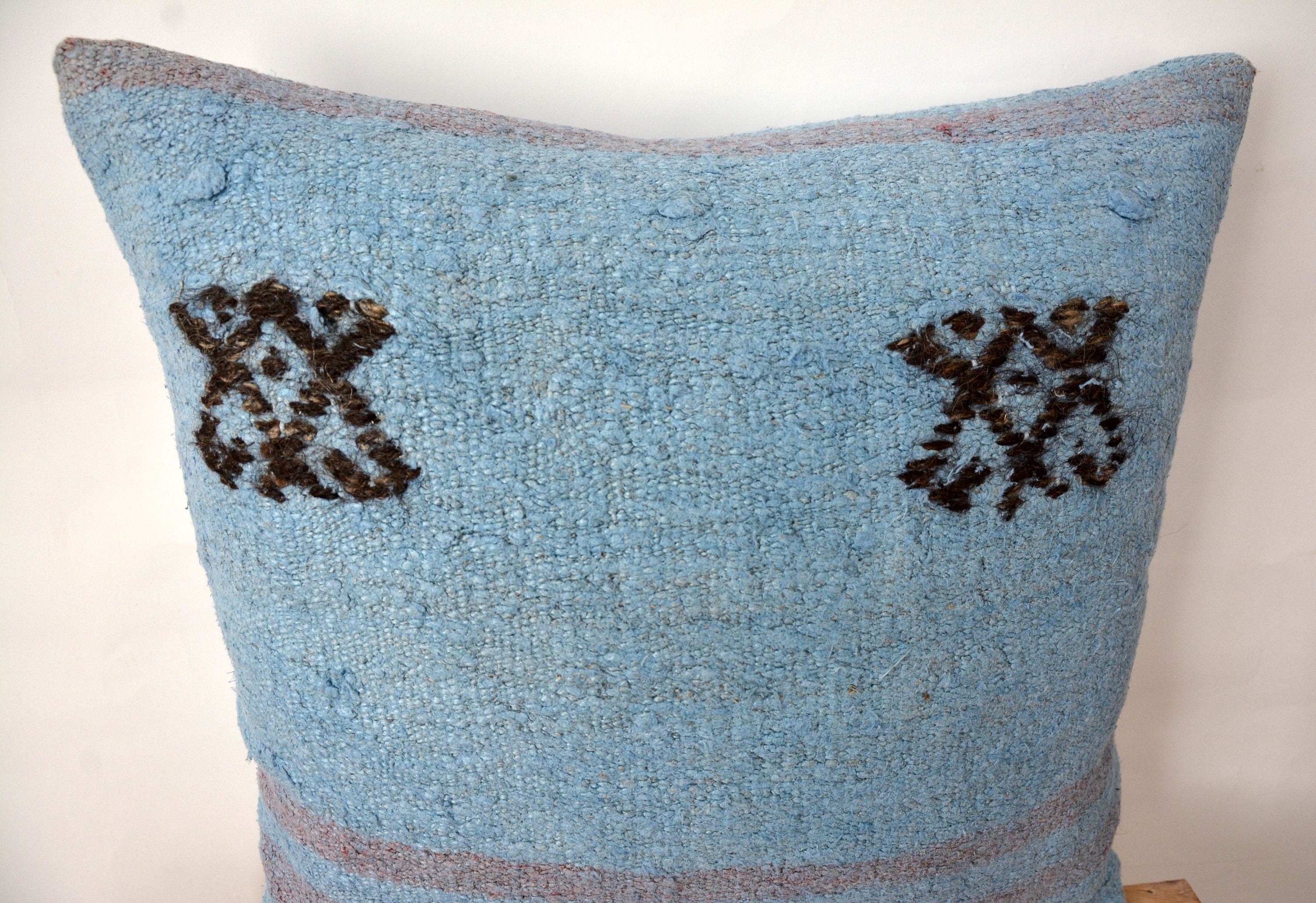 Circe - Blue Hemp Pillow Cover