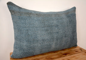 Coralie - Blue Hemp Pillow Cover