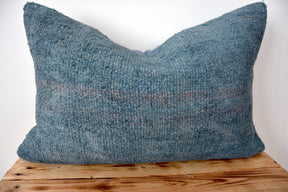 Celosia - Blue Hemp Pillow Cover