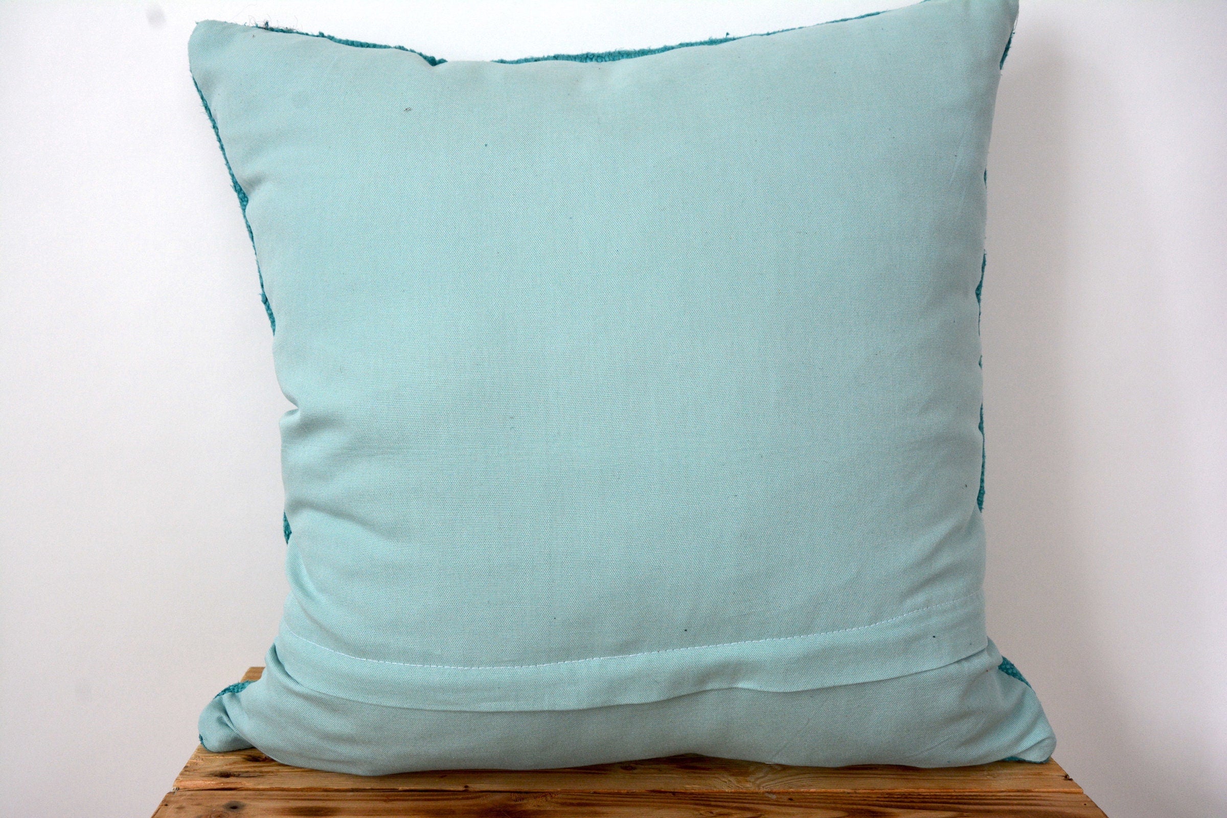 Coraline - Turquoise Hemp Pillow Cover