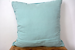 Coraline - Turquoise Hemp Pillow Cover