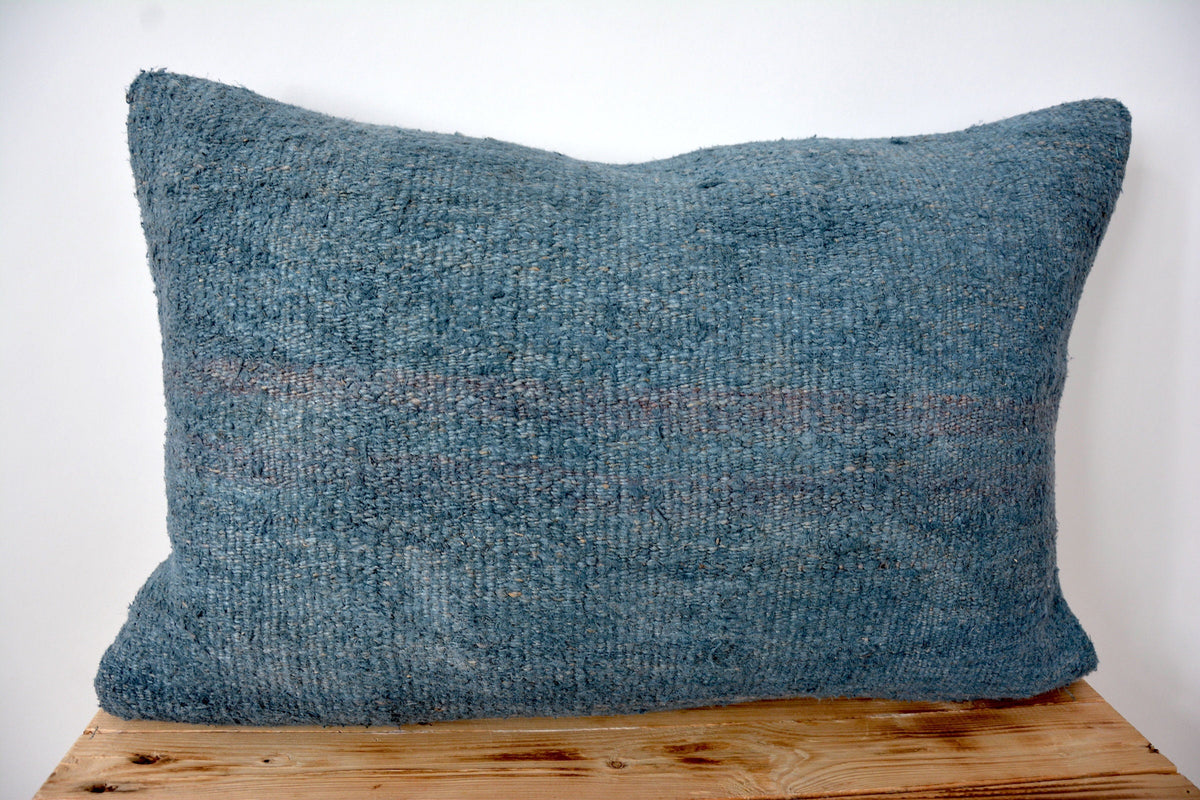 Celosia - Blue Hemp Pillow Cover