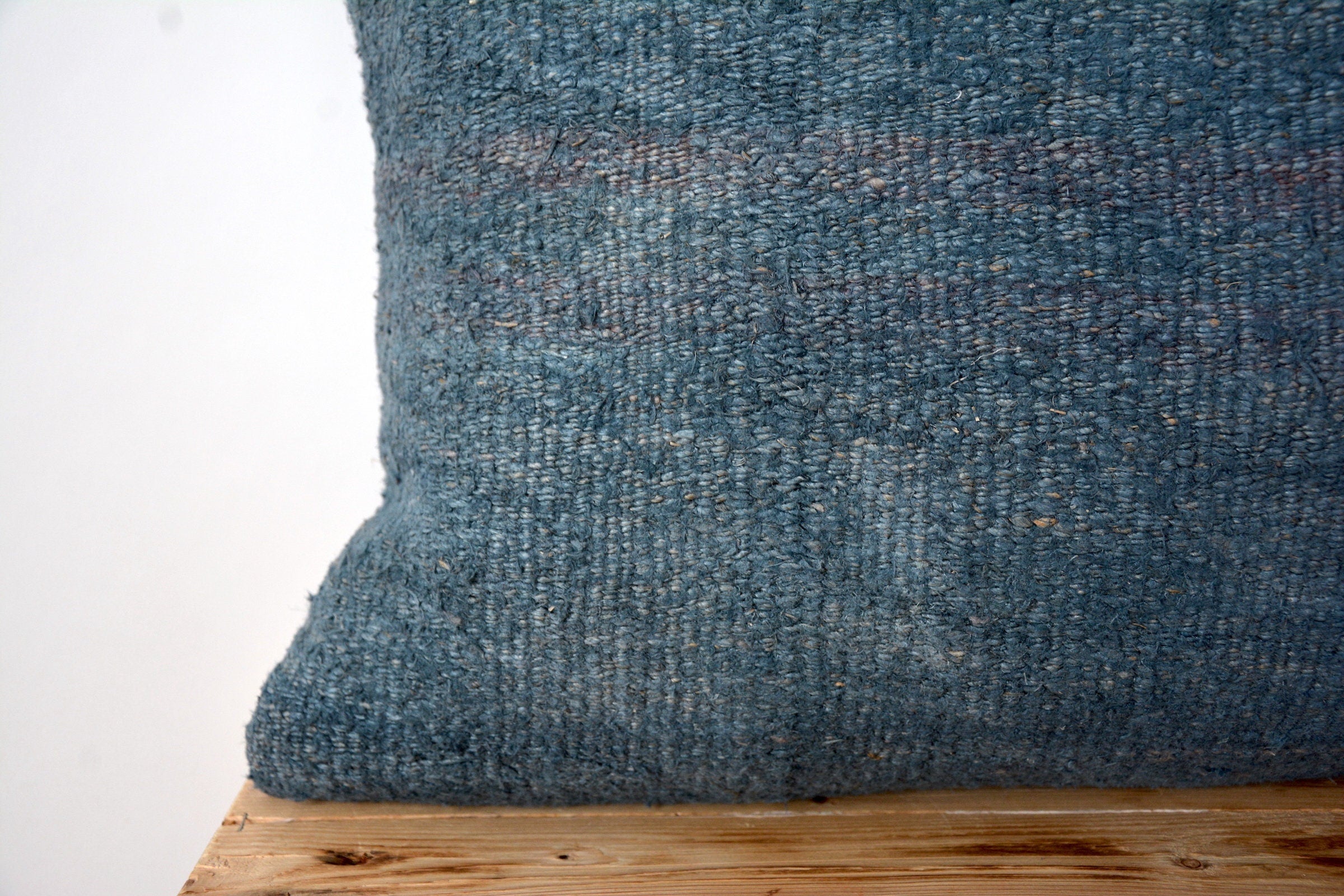 Celosia - Blue Hemp Pillow Cover