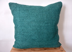 Clelia - Turquoise Hemp Pillow Cover