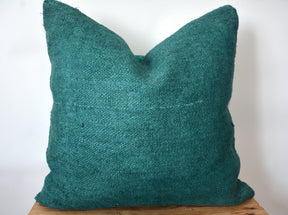 Clelia - Turquoise Hemp Pillow Cover