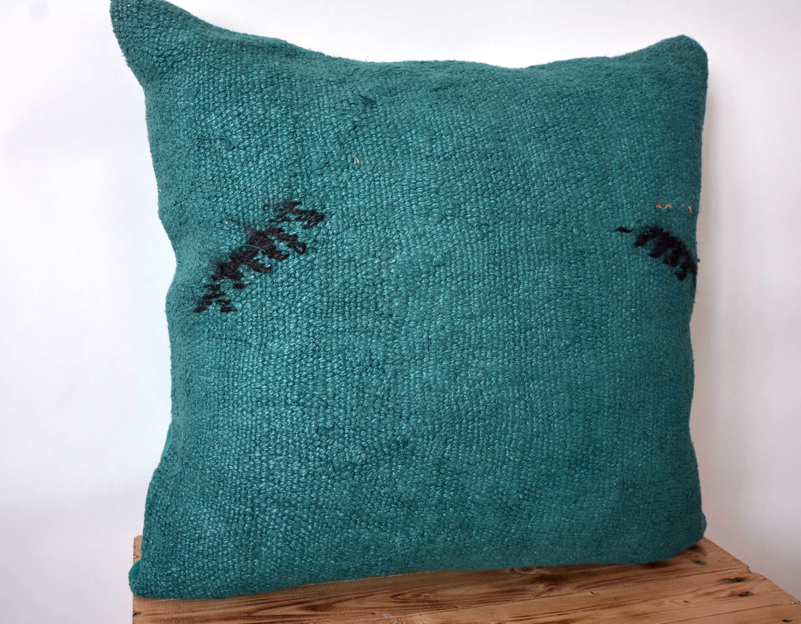 Caris - Turquoise Hemp Pillow Cover